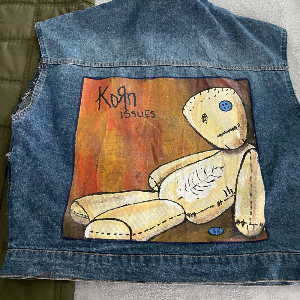 Hand painted denim vest